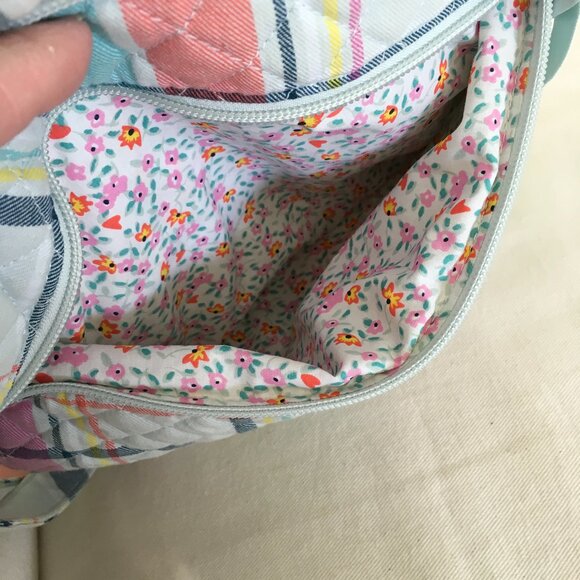 Vera Bradley Pastel Plaid Triple Zip Crossbody - Picture 9 of 11